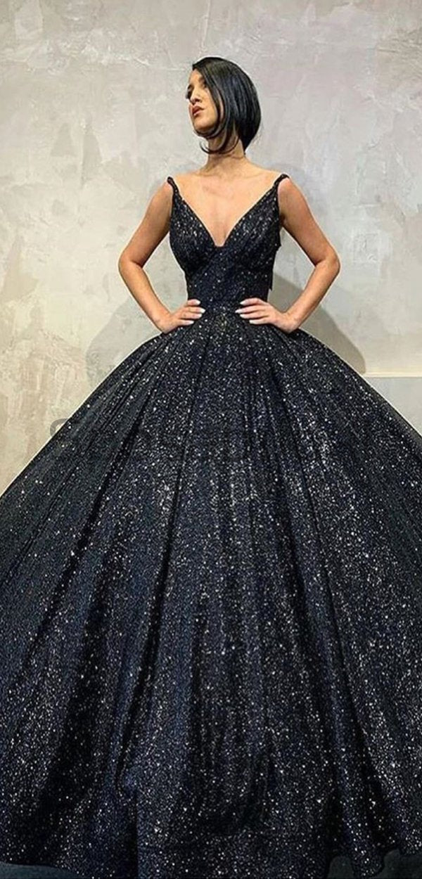 Beaded Black Silver Evening Gown CD846 – Sparkly Gowns